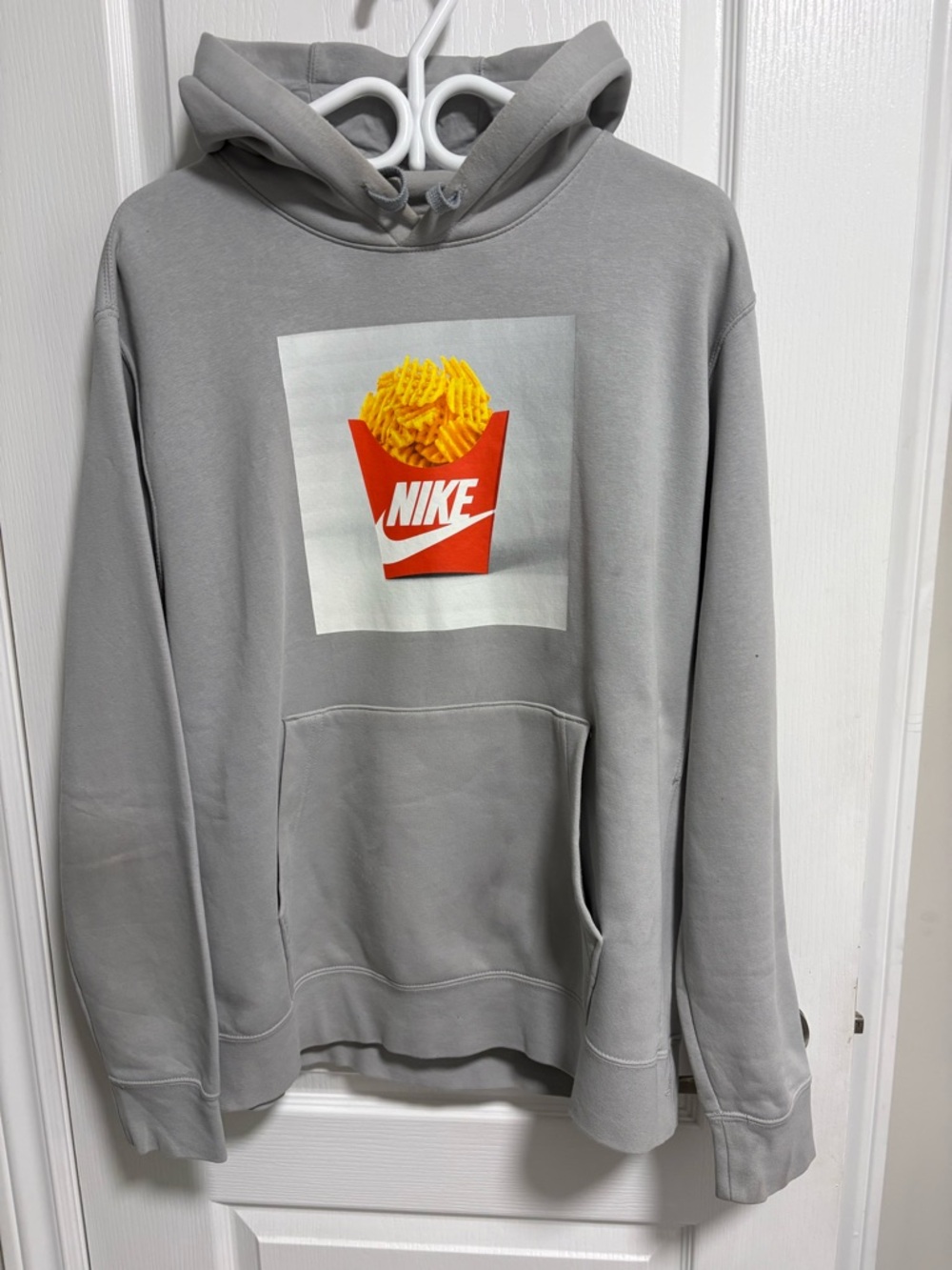 Nike Gray Hoodie with Red Fry-Box Graphic - Picture 1 of 6